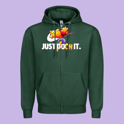 Pooh Just Pooh Zipper Hoodie Designed By Artisfamous