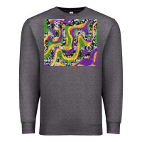 Charcoal Heather mardi gras cowhide Premium Sweatshirt - RanaPortraitStore