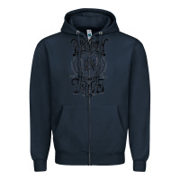 Navy Essential Design Zipper Hoodie - artisFamous