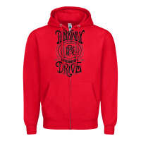 Red Essential Design Zipper Hoodie - artisFamous