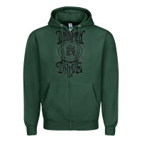 Sports Green Essential Design Zipper Hoodie - artisFamous