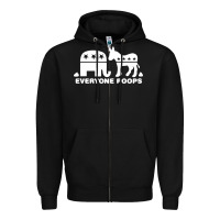 Black everyone poops Zipper Hoodie - artisFamous