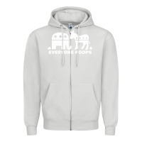 Dove Grey everyone poops Zipper Hoodie - artisFamous