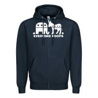Navy everyone poops Zipper Hoodie - artisFamous