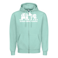 Seafoam everyone poops Zipper Hoodie - artisFamous