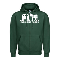 Sports Green everyone poops Zipper Hoodie - artisFamous
