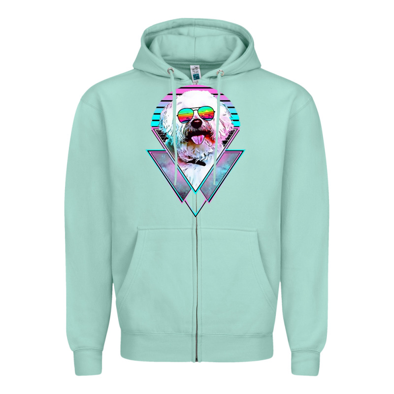 Bichons Frise Dog Vintage Zipper Hoodie by artisFamous | Teevron