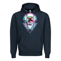 Navy bichons frise dog vintage Zipper Hoodie - artisFamous