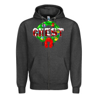 Charcoal Heather chest nuts Zipper Hoodie - artisFamous