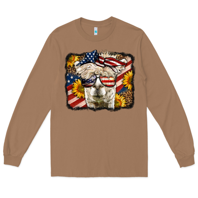 Western 4th Of July Lama Background Long Sleeve Tee by LillyAllenDesigns | Teevron
