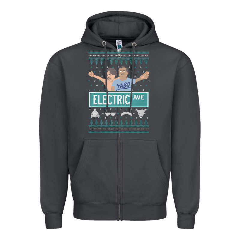 Pardon My Take Electric Avenue Ugly Christmas Sweater Zipper Hoodie by artisFamous | Teevron