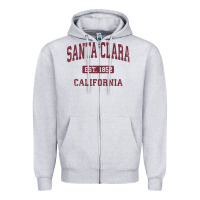Heather Grey santa clara cali ca vintage athletic sports design Zipper Hoodie - artisFamous