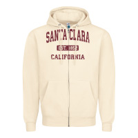 Santa Clara Cali Ca Vintage Athletic Sports Design Zipper Hoodie | Teevron