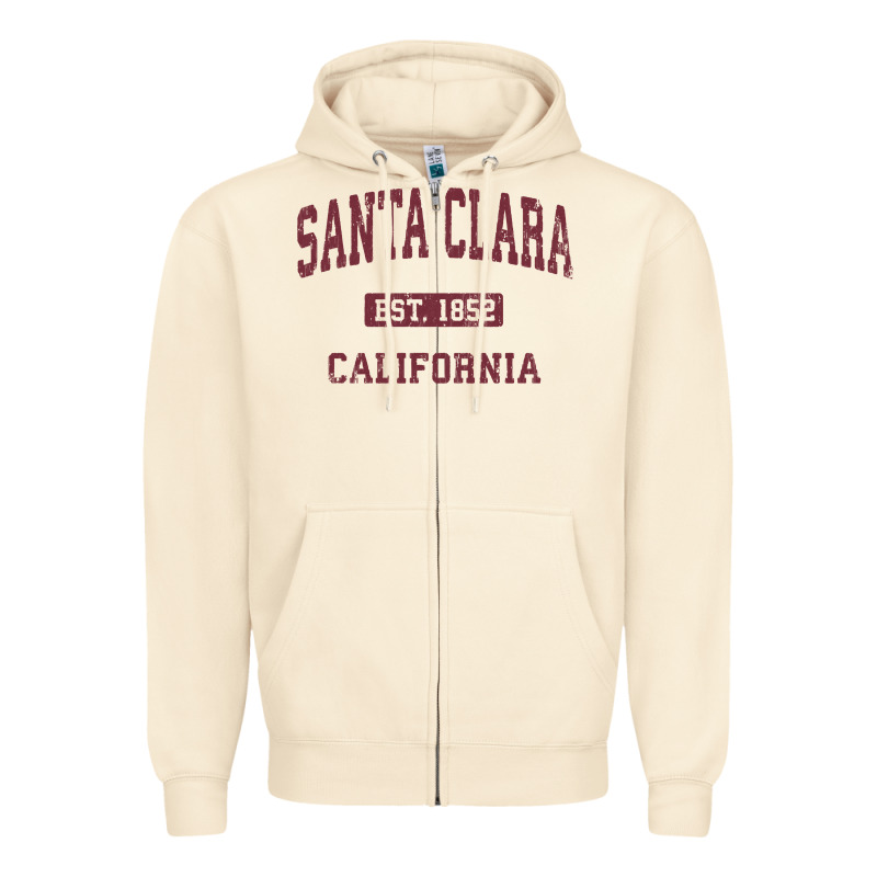 Santa Clara Cali Ca Vintage Athletic Sports Design Zipper Hoodie by artisFamous | Teevron