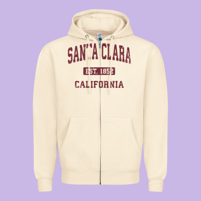 Santa Clara Cali Ca Vintage Athletic Sports Design Zipper Hoodie Designed By Artisfamous