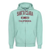 Seafoam santa clara cali ca vintage athletic sports design Zipper Hoodie - artisFamous