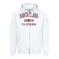 White santa clara cali ca vintage athletic sports design Zipper Hoodie - artisFamous