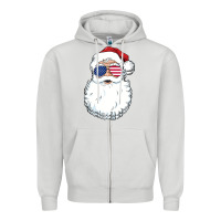 Dove Grey santa claus  u.s.a sunglasses christmas in july santa Zipper Hoodie - artisFamous