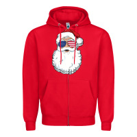 Santa Claus  U.s.a Sunglasses Christmas In July Santa Zipper Hoodie | Teevron