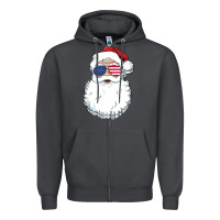 Smoke santa claus  u.s.a sunglasses christmas in july santa Zipper Hoodie - artisFamous