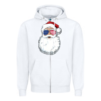 White santa claus  u.s.a sunglasses christmas in july santa Zipper Hoodie - artisFamous