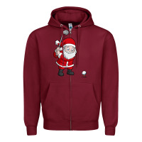 Burgundy santa claus golf christmas golfer golfing gift Zipper Hoodie - artisFamous