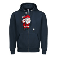 Navy santa claus golf christmas golfer golfing gift Zipper Hoodie - artisFamous
