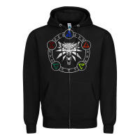 Black camiseta witcher Zipper Hoodie - artisFamous
