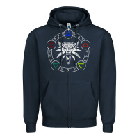 Navy camiseta witcher Zipper Hoodie - artisFamous