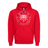 Red camiseta witcher Zipper Hoodie - artisFamous