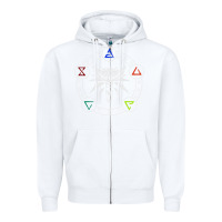 White camiseta witcher Zipper Hoodie - artisFamous