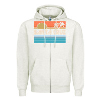 Oatmeal Heather santa c.r.u.z cali sunset 70s 80s surfer summer sun Zipper Hoodie - artisFamous