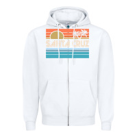 White santa c.r.u.z cali sunset 70s 80s surfer summer sun Zipper Hoodie - artisFamous