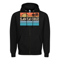 Black santa c.r.u.z cali sunset 70s 80s surfer summer sun Zipper Hoodie - artisFamous