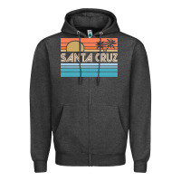 Charcoal Heather santa c.r.u.z cali sunset 70s 80s surfer summer sun Zipper Hoodie - artisFamous