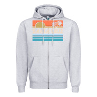 Heather Grey santa c.r.u.z cali sunset 70s 80s surfer summer sun Zipper Hoodie - artisFamous