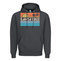 Smoke santa c.r.u.z cali sunset 70s 80s surfer summer sun Zipper Hoodie - artisFamous