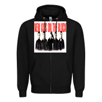Black NEWS KIDS ON THE BLOCK Zipper Hoodie - artisFamous