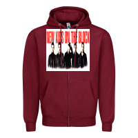 Burgundy NEWS KIDS ON THE BLOCK Zipper Hoodie - artisFamous