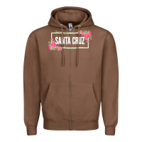Chestnut santa c.r.u.z cali  floral hibiscus flower Zipper Hoodie - artisFamous