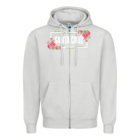 Dove Grey santa c.r.u.z cali  floral hibiscus flower Zipper Hoodie - artisFamous