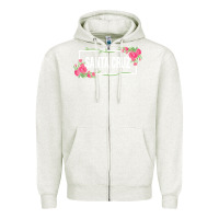 Oatmeal Heather santa c.r.u.z cali  floral hibiscus flower Zipper Hoodie - artisFamous