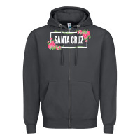 Smoke santa c.r.u.z cali  floral hibiscus flower Zipper Hoodie - artisFamous
