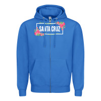 True Royal santa c.r.u.z cali  floral hibiscus flower Zipper Hoodie - artisFamous