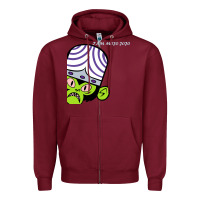 Burgundy i am mojo jojo Zipper Hoodie - artisFamous