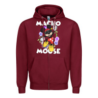 Burgundy macho mouse Zipper Hoodie - artisFamous