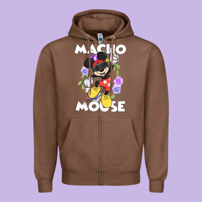 Macho Mouse Zipper Hoodie Designed By Artisfamous