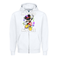 White macho mouse Zipper Hoodie - artisFamous