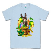Dusty Blue St. Patrick's Donkey with balloon Classic Tee - HowdyJamesFarm