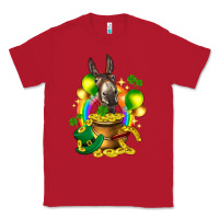 Red St. Patrick's Donkey with balloon Classic Tee - HowdyJamesFarm